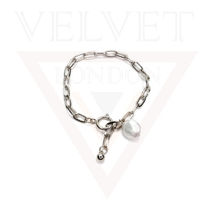 Classic Charm Bracelet Shinny Round Pearl