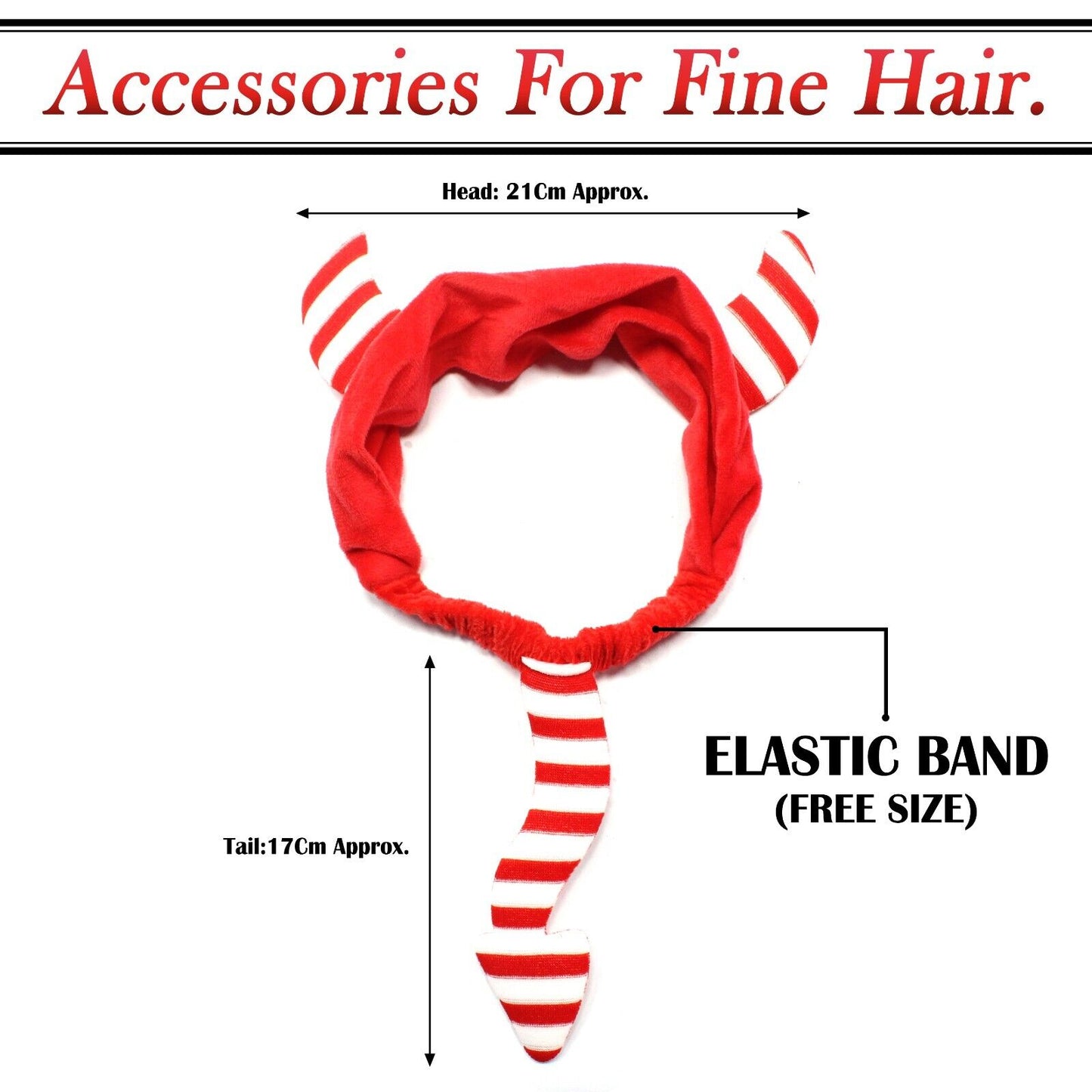 2x Hair Band Fabric Full With Tail Headband Hair Hoop Hair Accessories For Party