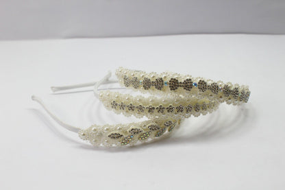 Glitter White Pearl Hair Bands Headbands Hair Hoop