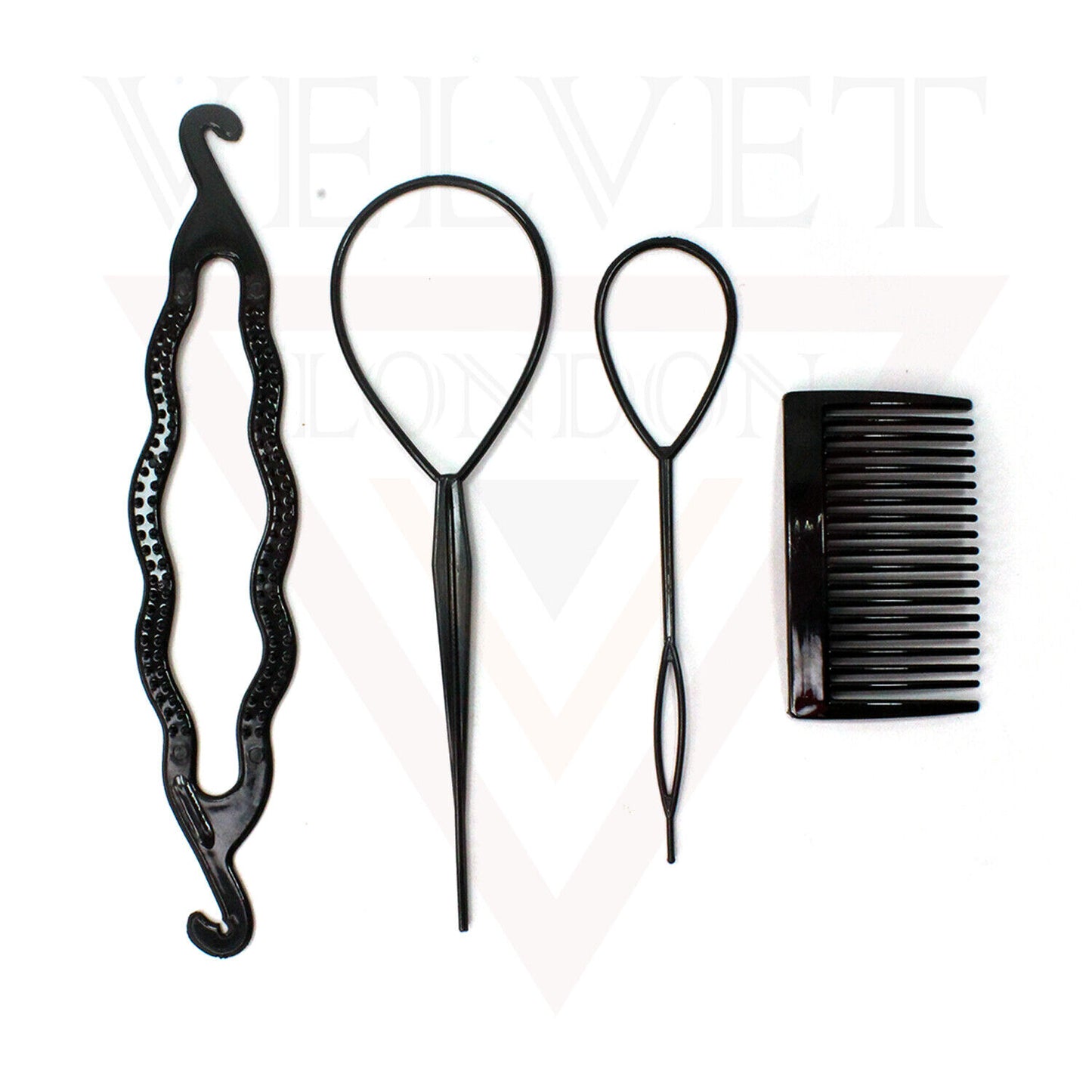 4Pcs Hair Bun Maker Braid Braiding Tool Set Hair Design Styling Tool Accessories