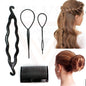 4Pcs Hair Bun Maker Braid Braiding Tool Set Hair Design Styling Tool Accessories