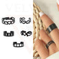 5 Pcs Boho Vintage Style Black Knuckle Rings Midi Finger Sets