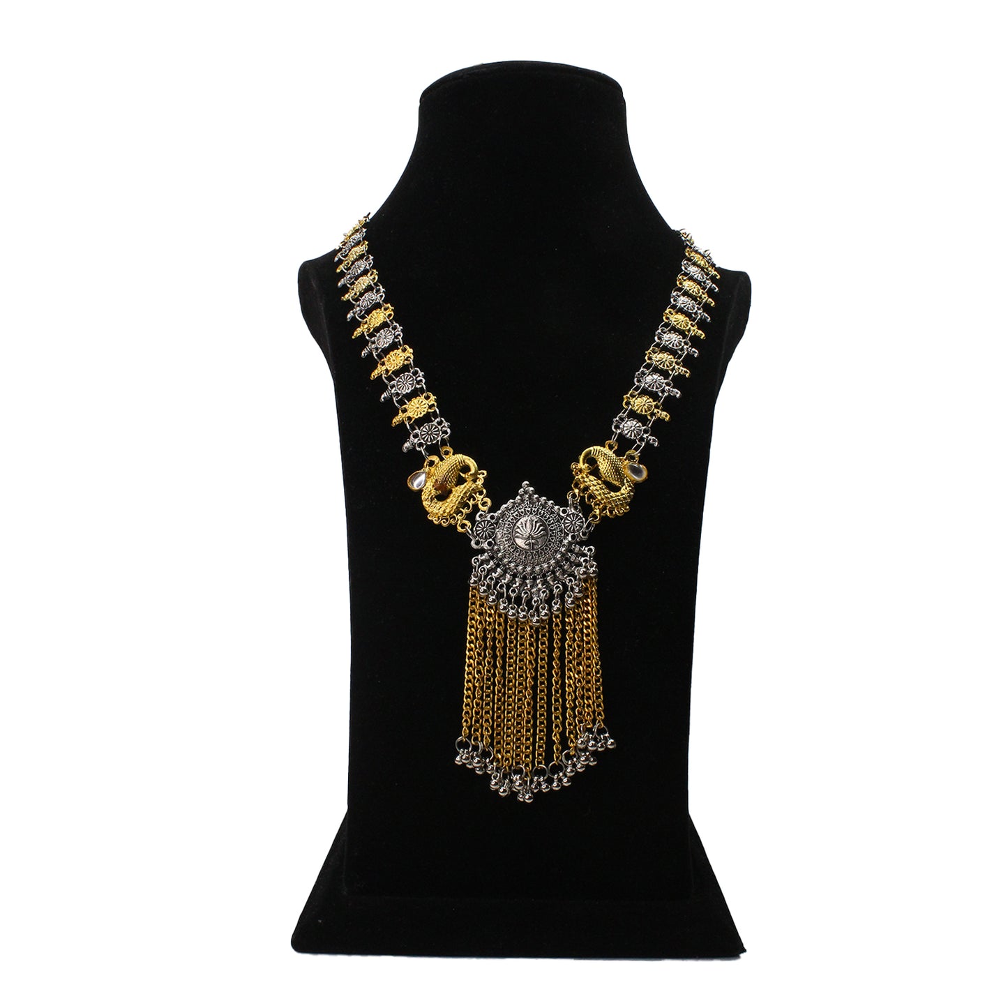 Long Necklace Earrings Set Oxidized Traditional Jewellery