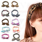 Ribbon Bow Lace Headband Hair Band Tiger Printed Hair Rubber Band 3Pcs