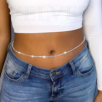 Crystal Waist Belly Chain Body Chains Jewellery Nightclub Waist