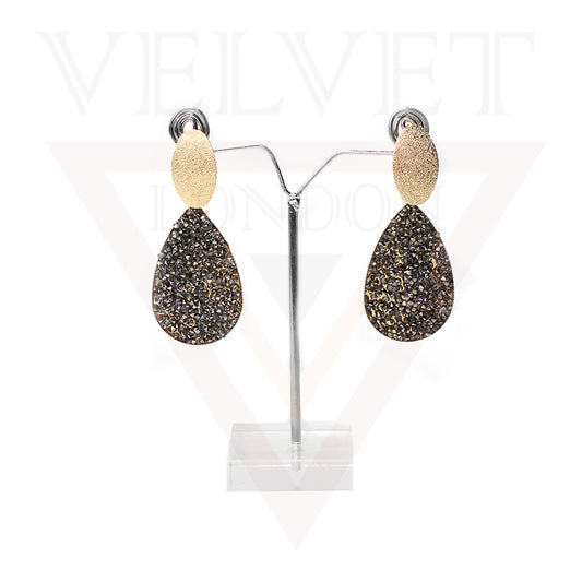Drop Earring Rhinestone Glitter Black Stud Earrings