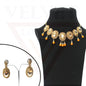 Necklace Earrings Tika Oval Crystal Drop Pearl Jewellery Sets