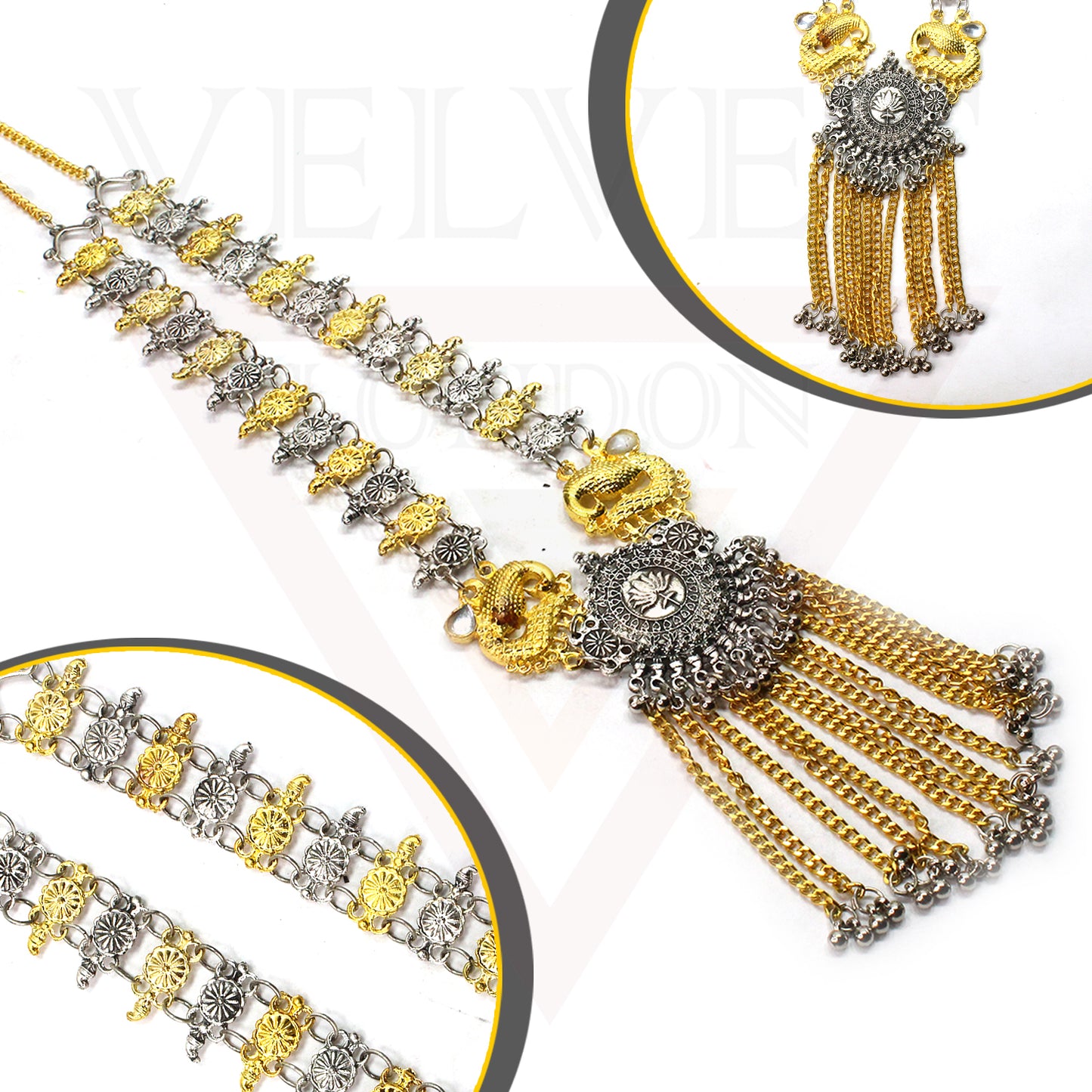 Long Necklace Earrings Set Oxidized Traditional Jewellery