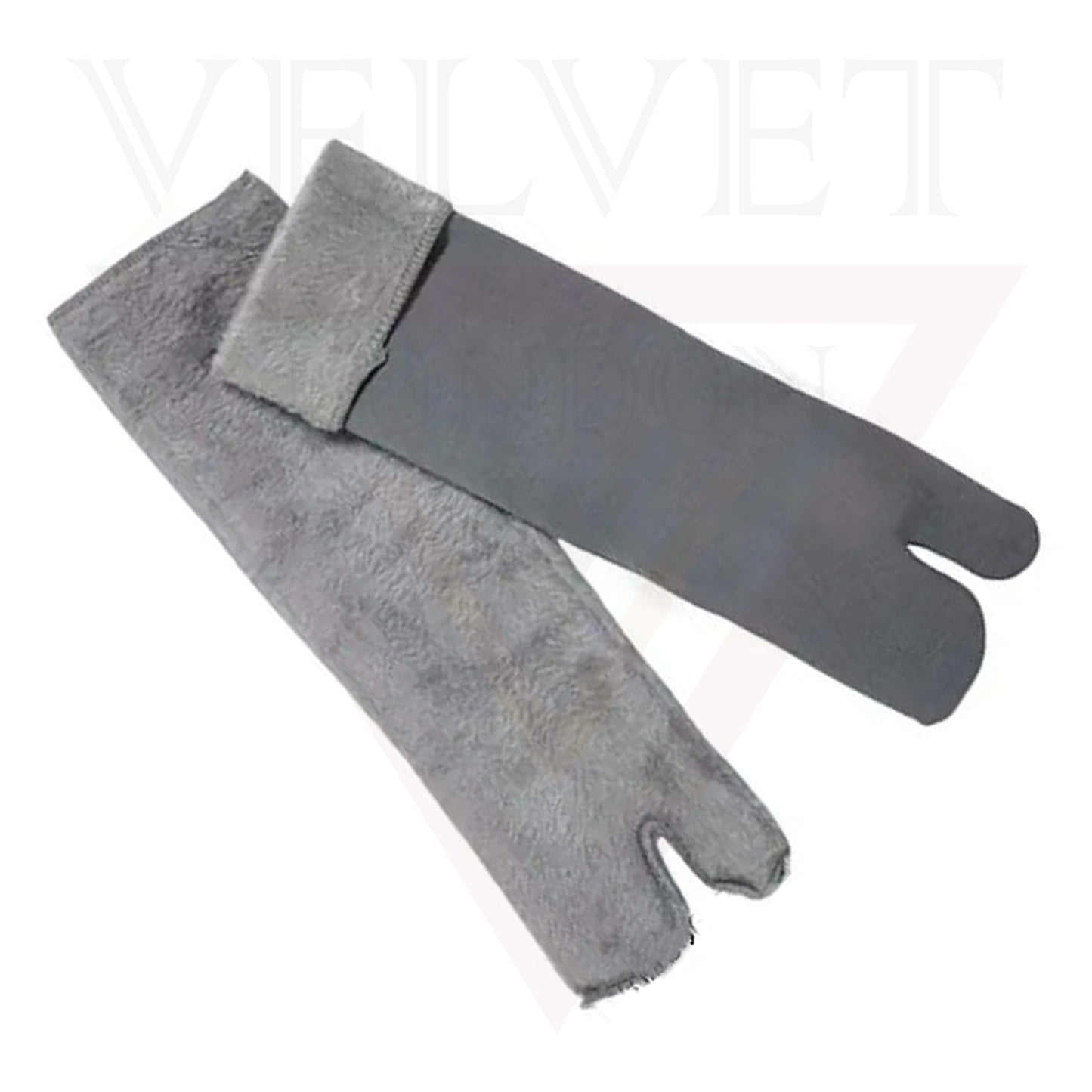 Grey Velvet Nylon Soft Socks Winter Thick Thermal Bed Socks