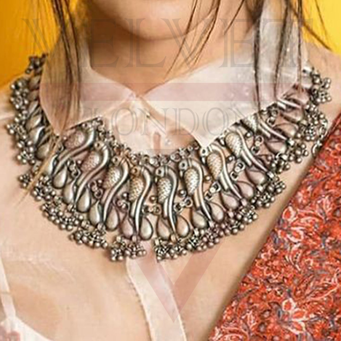 Necklace Earrings Antique Oxidized Traditional Choker Ethni