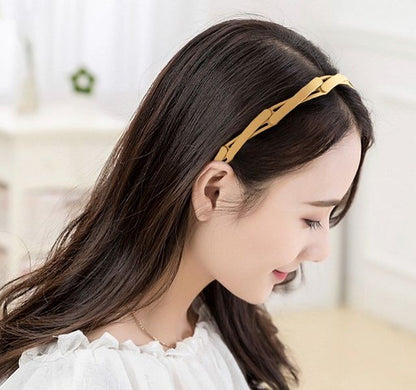 2x Black Hair Band Pocket Retractable Hair Hoop Folding Headband