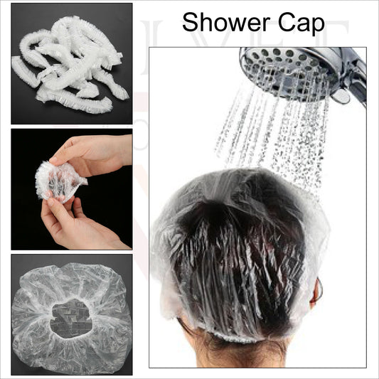 100pcs Hair Caps Plastic Elastic Disposable Shower Bath Caps