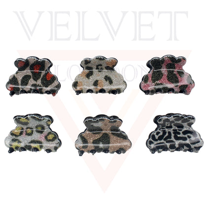 6x Hair Claw Mini Jaw Clamp Glitter Tiny Clips