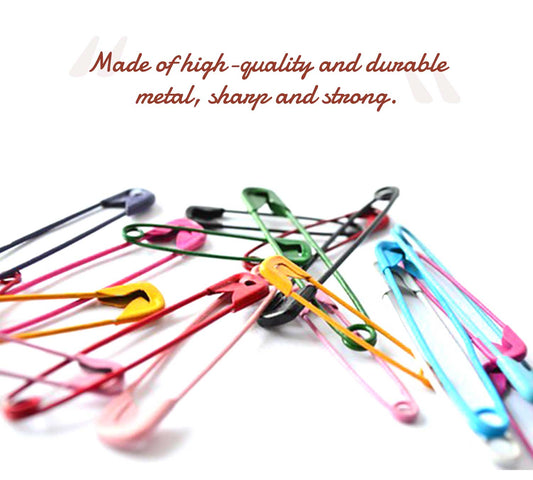 100x Multicolour Safety Pins Craft Sewing Nickel