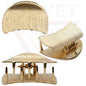 2x Gold Hair Claw Half Moon Jaw Clamp Grips Pins Clips