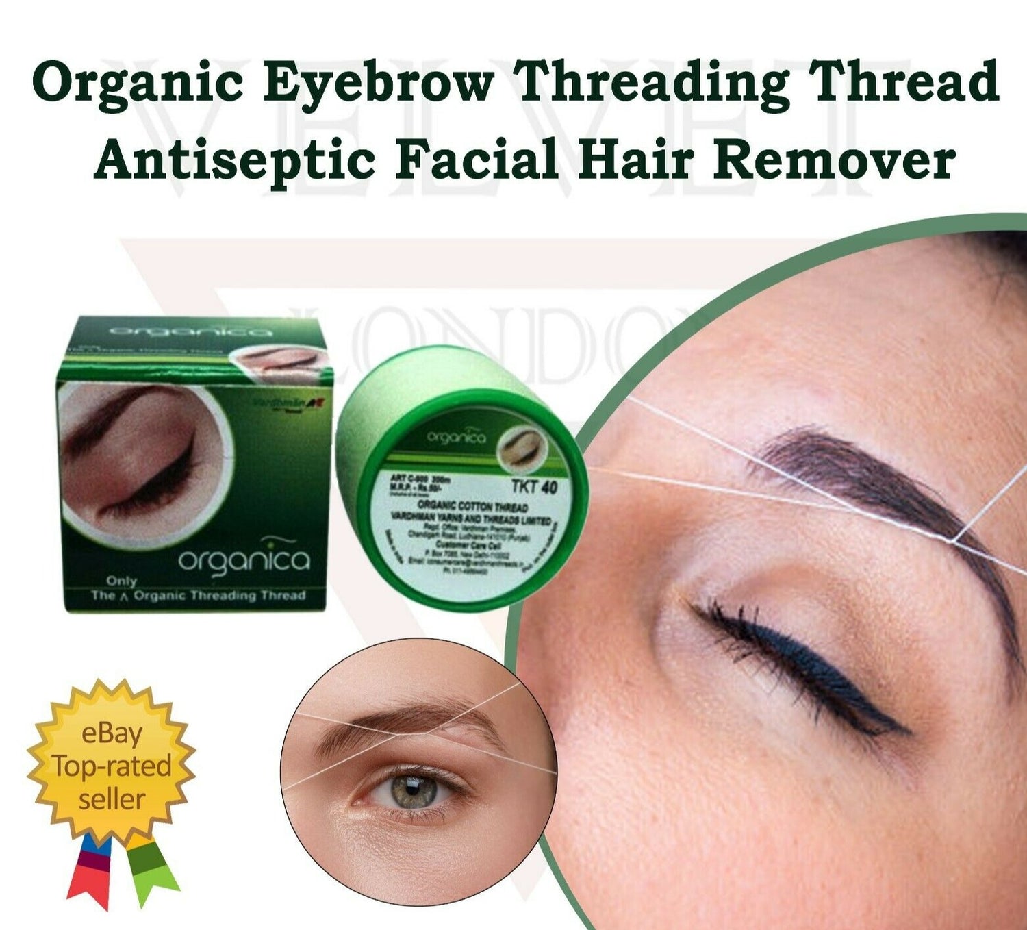 Eyebrow Threading Thread Organic Cotton Antiseptic Facial Hair Remover Roll