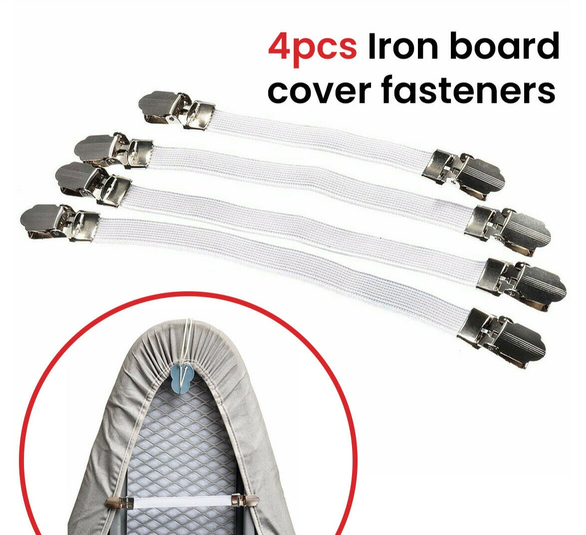 4x Board Cover Clip Fasteners Tight Fit Elastic Brace Ties Straps Grip