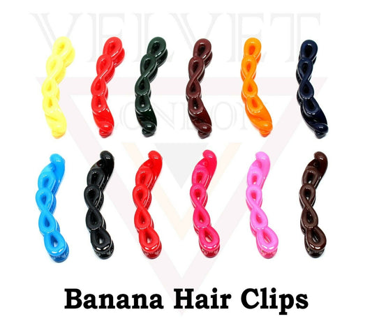 Twist Banana Hair Clip Glossy Claw Fishtail Comb