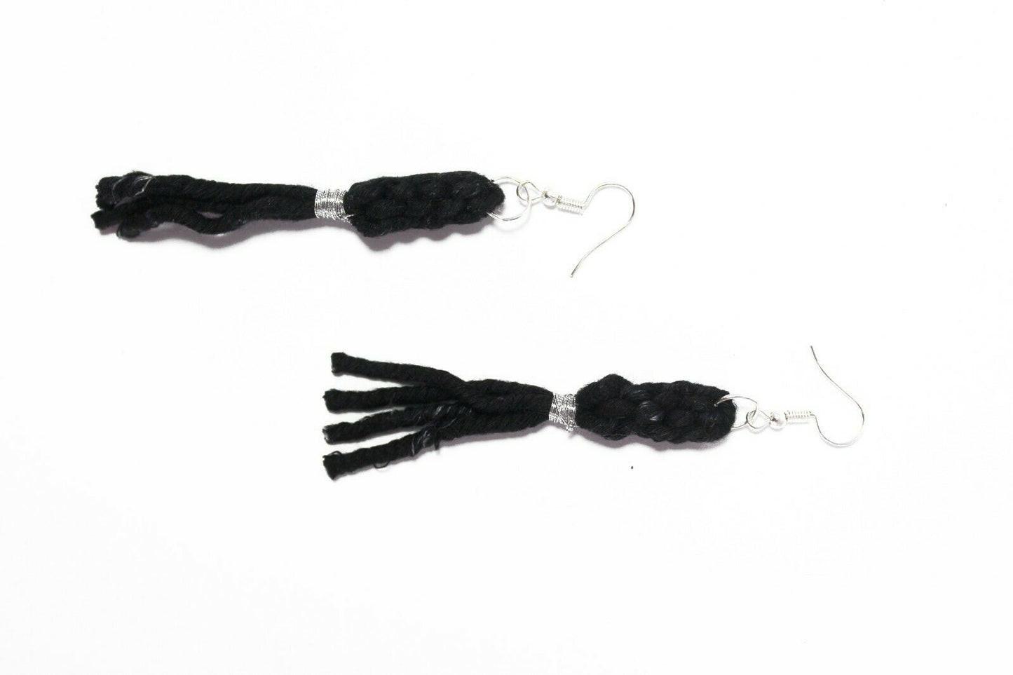 Handmade Tassel Earrings Silver Thread Dangle Earrings