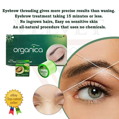 6x Organica Antiseptic Eyebrow Threading Thread Cotton Facial Hair Remover Salon