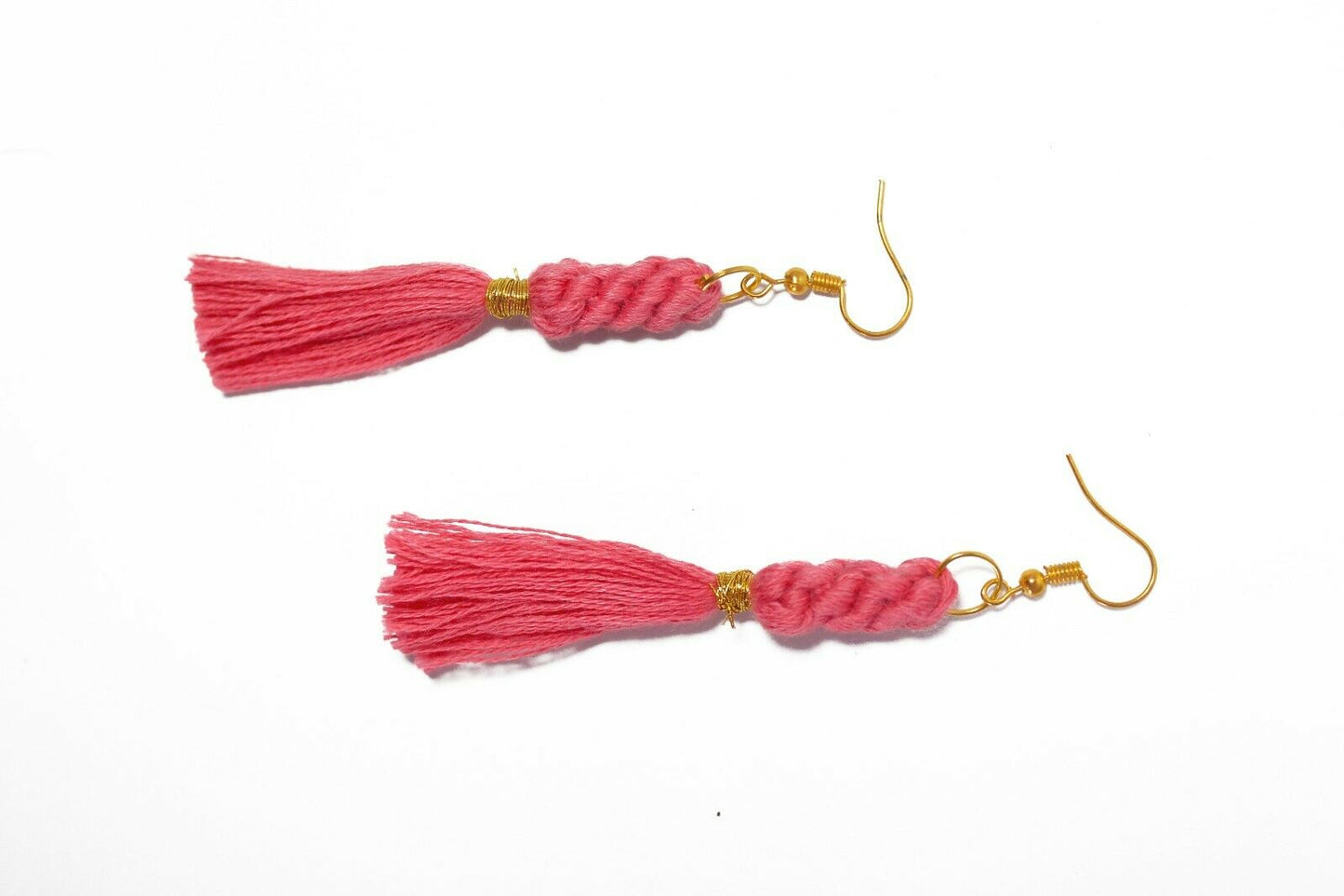 Handmade Tassel Earrings Silver Thread Dangle Earrings