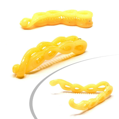 Twist Banana Hair Clip Glossy Claw Fishtail Comb