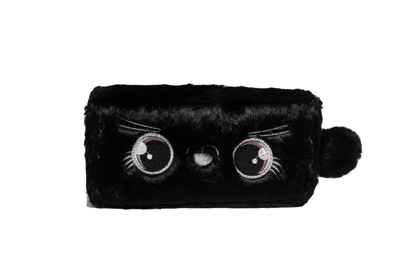 Fluffy Fur Handbag Long 2 Zip Purse Wallet Pompom Charm Clutch Bag