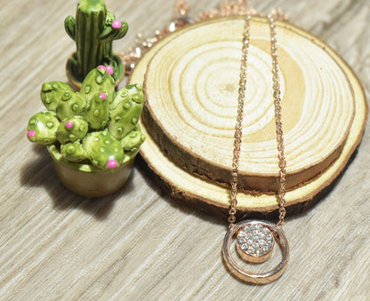 Golden Chain Necklaces Retro Crystal Pendent