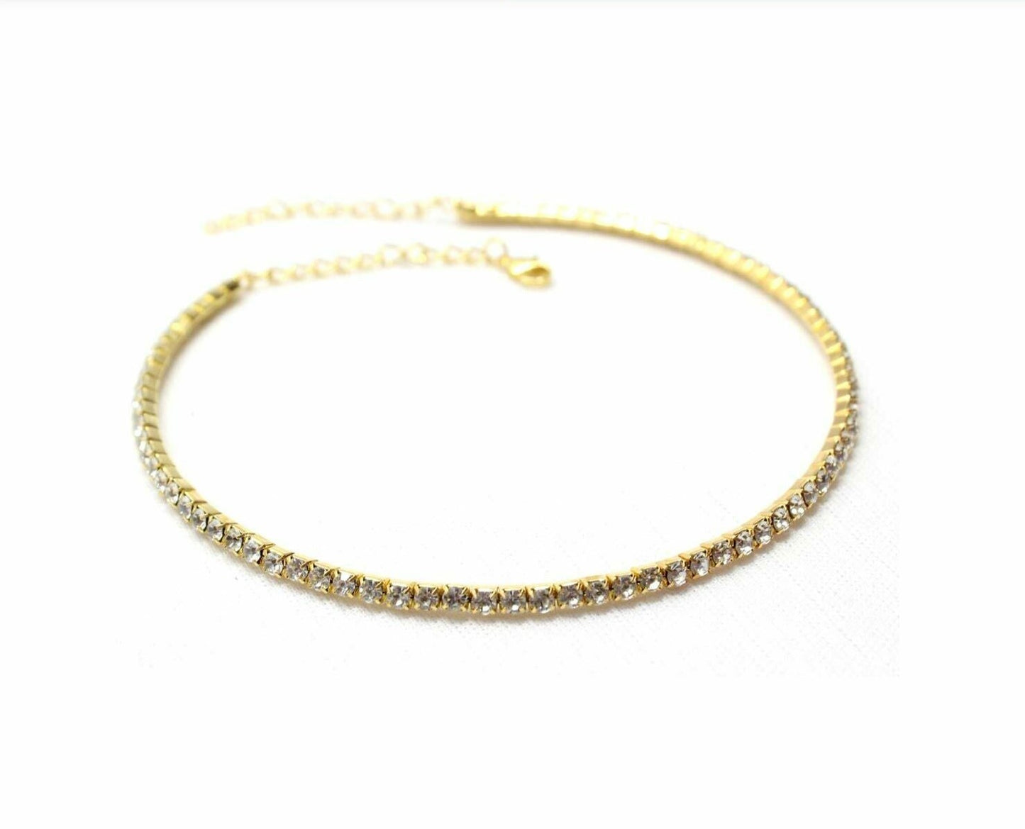 Crystal Necklace Choker Silver/Gold Partywear