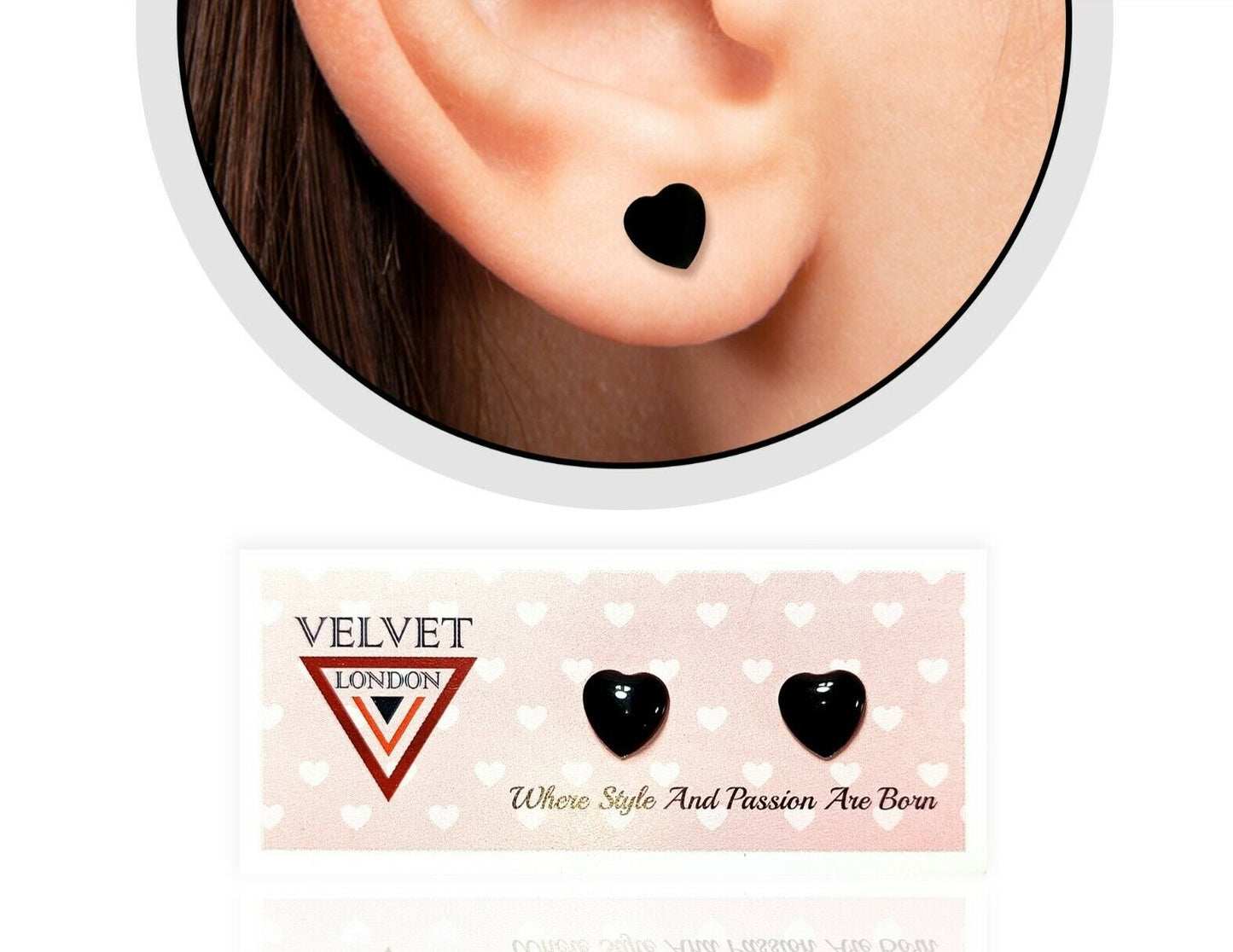 Black Heart Ear Stud Casual Earring Bridesmaid Unisex