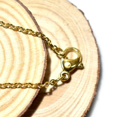 Golden Necklace Set Studs Chain Heart Pendant Charm