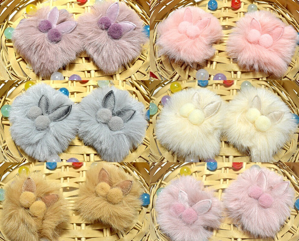 Baby Hair Clip Soft Fur Ball Headwear Slide Snap Pin