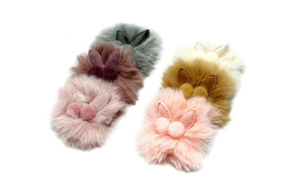 Baby Hair Clip Soft Fur Ball Headwear Slide Snap Pin