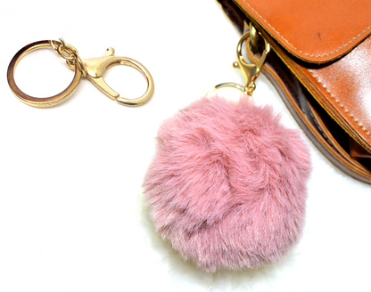 Soft Fur Ball Pom Pom Keychain Handbag Keyring