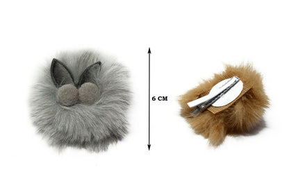 Baby Hair Clip Soft Fur Ball Headwear Slide Snap Pin