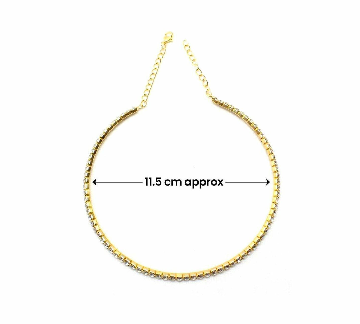 Crystal Necklace Choker Silver/Gold Partywear