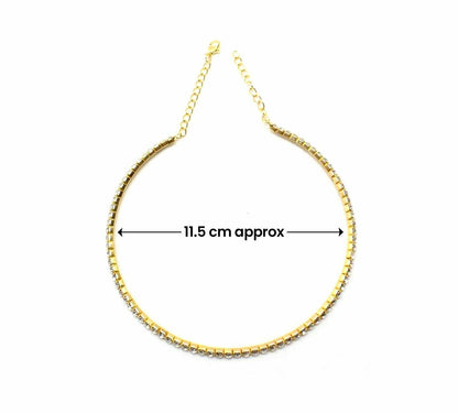 Crystal Necklace Choker Silver/Gold Partywear