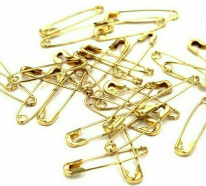 Golden Safety Pins 6 Size Assorted Metal Craft Sewing 107Pcs