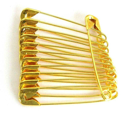 Golden Safety Pins 6 Size Assorted Metal Craft Sewing 107Pcs