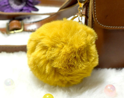 Soft Fur Ball Pom Pom Keychain Handbag Keyring