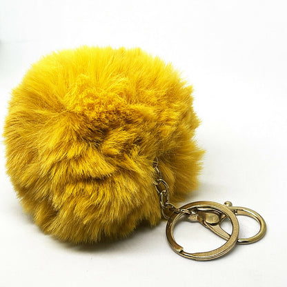 Soft Fur Ball Pom Pom Keychain Handbag Keyring