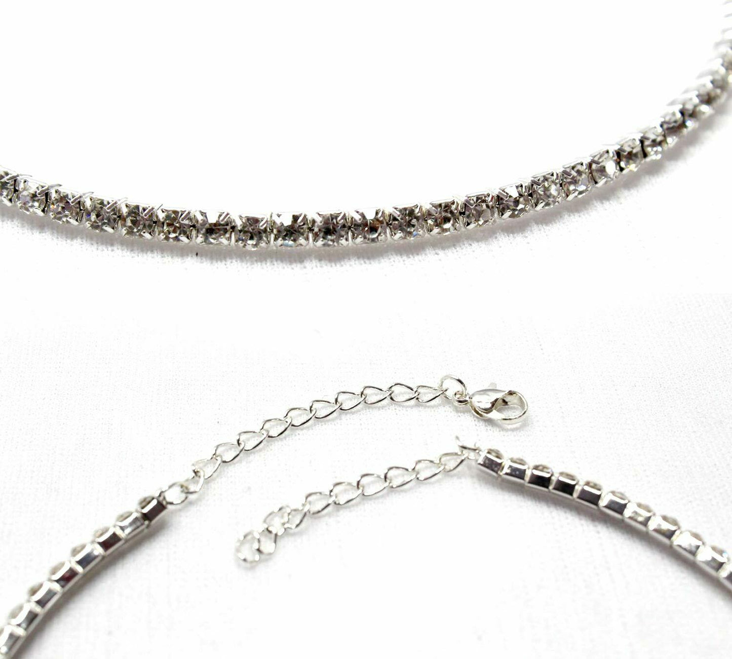 Crystal Necklace Choker Silver/Gold Partywear