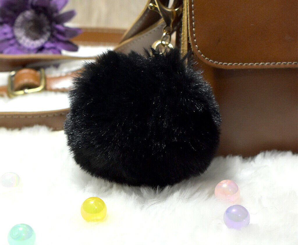 Soft Fur Ball Pom Pom Keychain Handbag Keyring