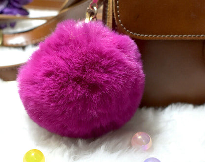 Soft Fur Ball Pom Pom Keychain Handbag Keyring