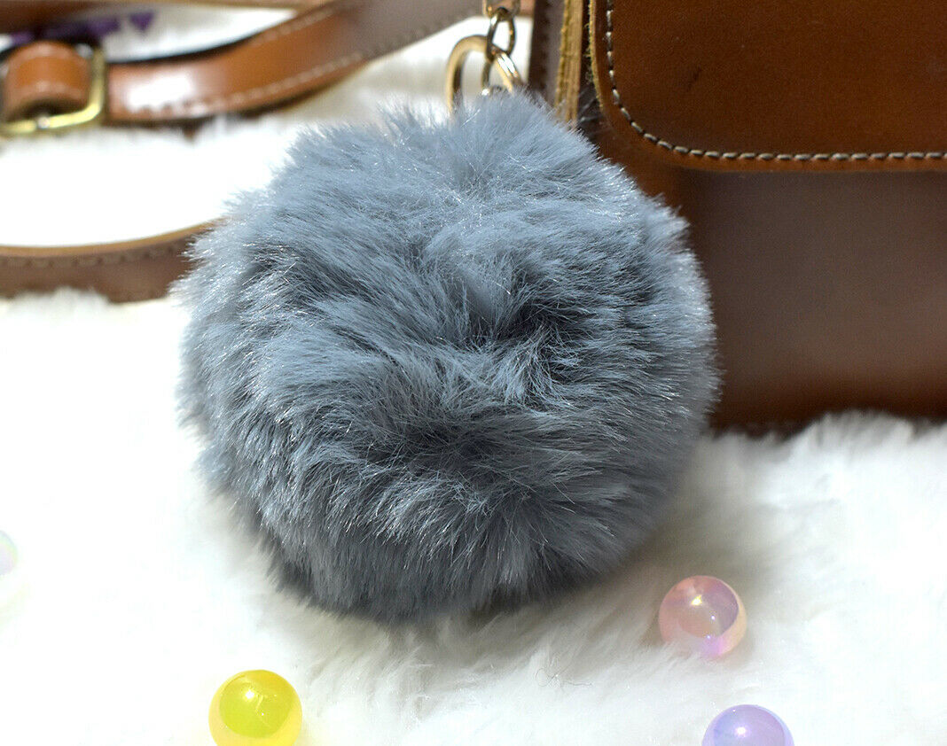 Soft Fur Ball Pom Pom Keychain Handbag Keyring