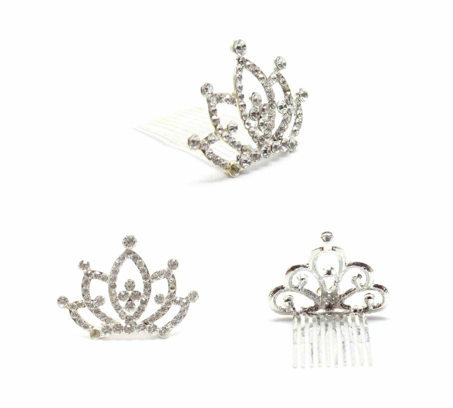 Crown Hair Comb Clip Prom Tiara Head Broach