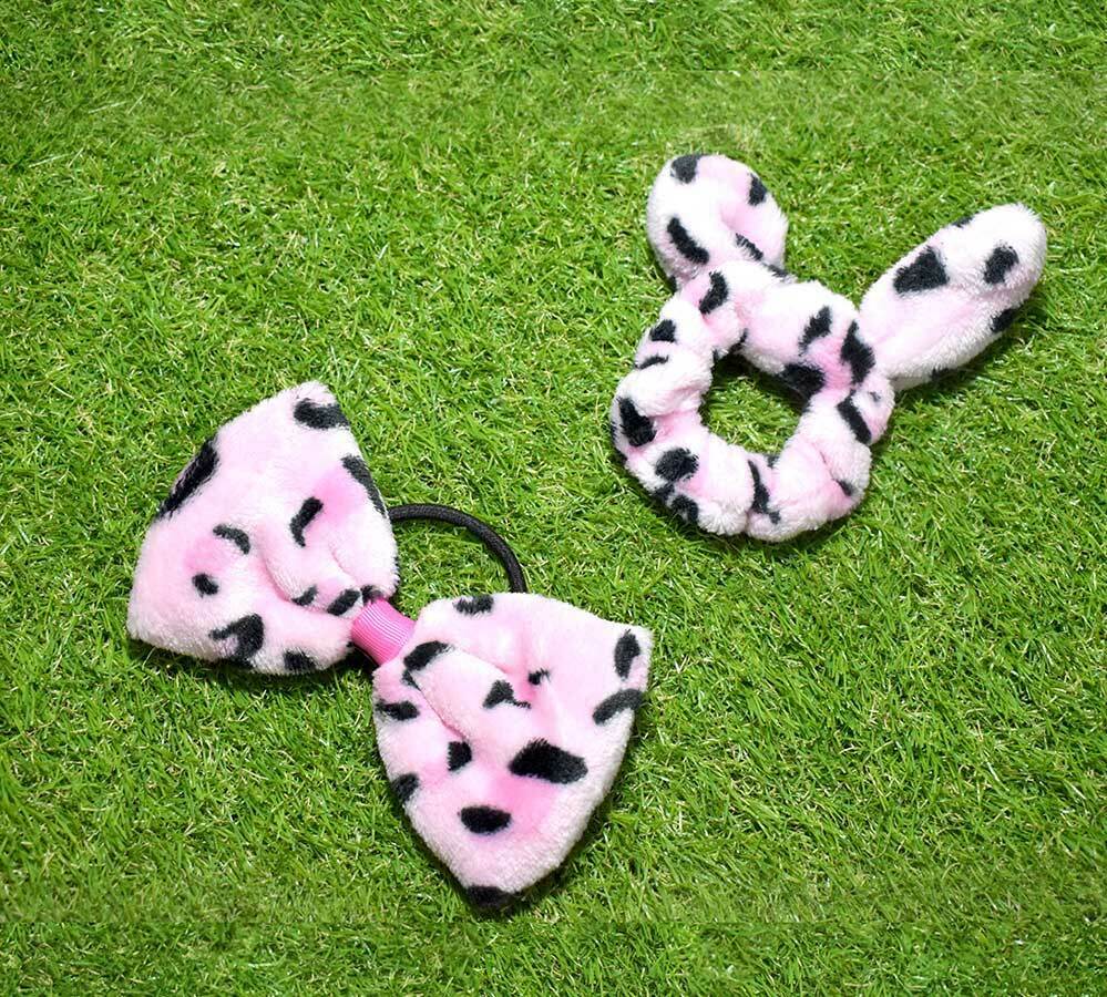 2x Animal Print Hair Bands Scrunchie Ponytail Holder Hair Tie