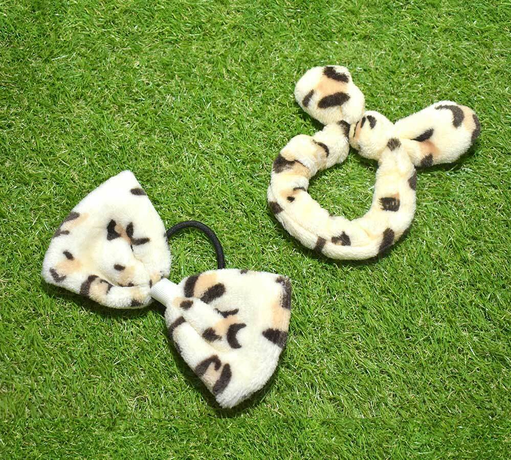 2x Animal Print Hair Bands Scrunchie Ponytail Holder Hair Tie