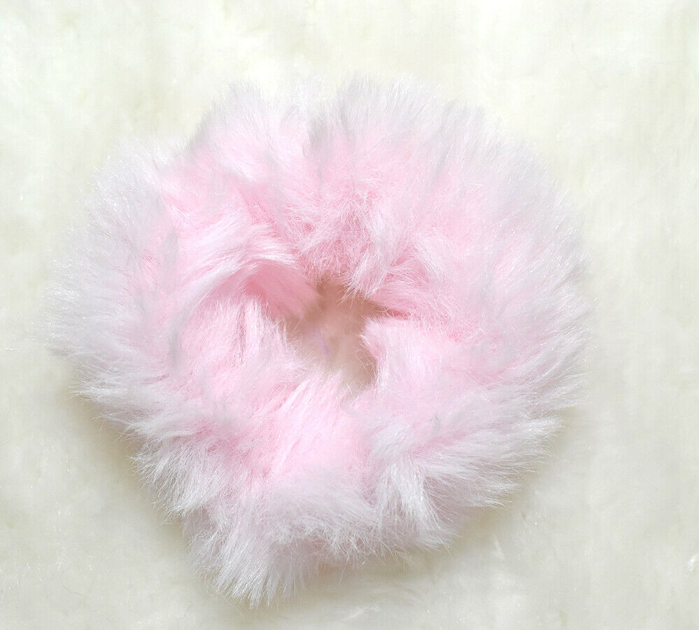 2x Hair Scrunchies Fur Hair Tie Hair Band Bobbles