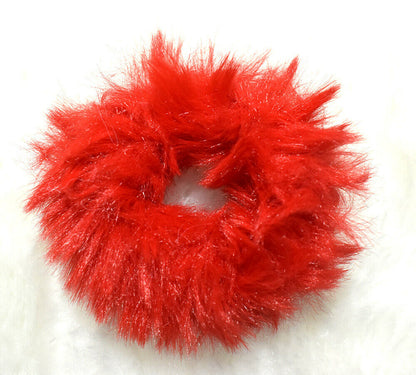 2x Hair Scrunchies Fur Hair Tie Hair Band Bobbles